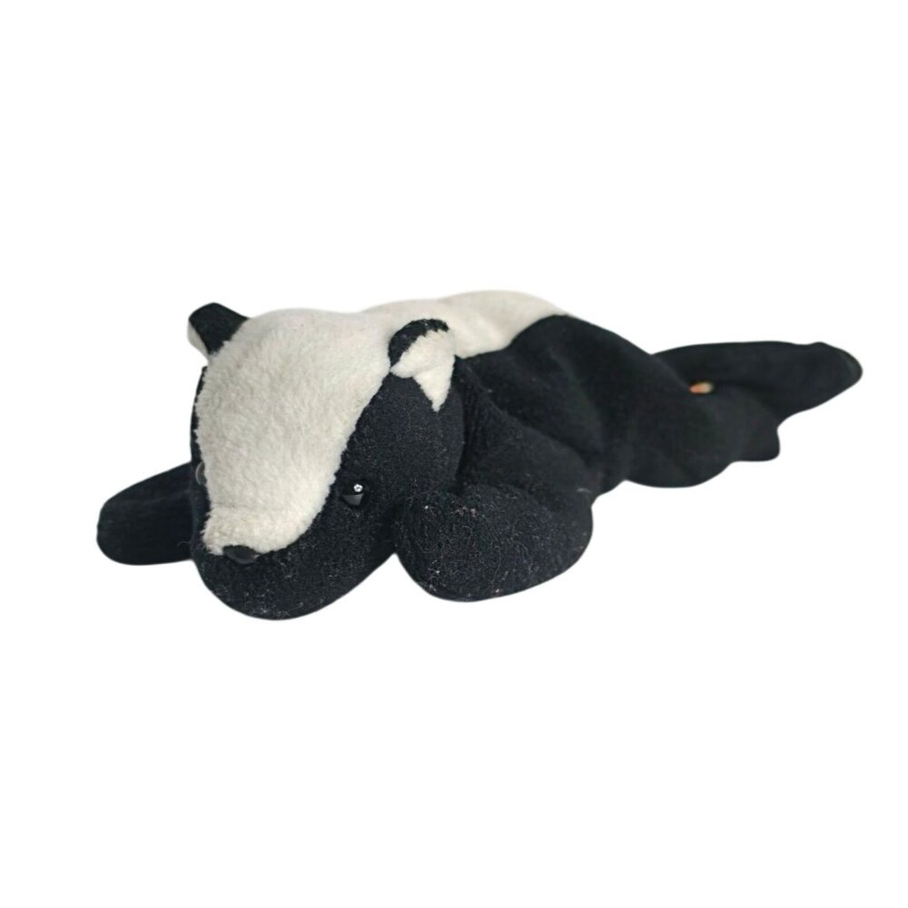 Ty Beanie Baby Stinky The Skunk 11" Plush Toy Black White Retired '95 Collectibl